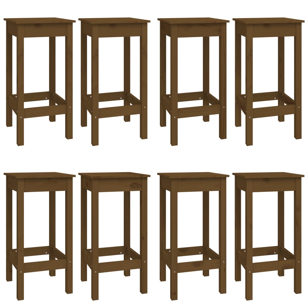 Set mobilier de bar, 9 piese, maro miere, lemn masiv de pin - Lando