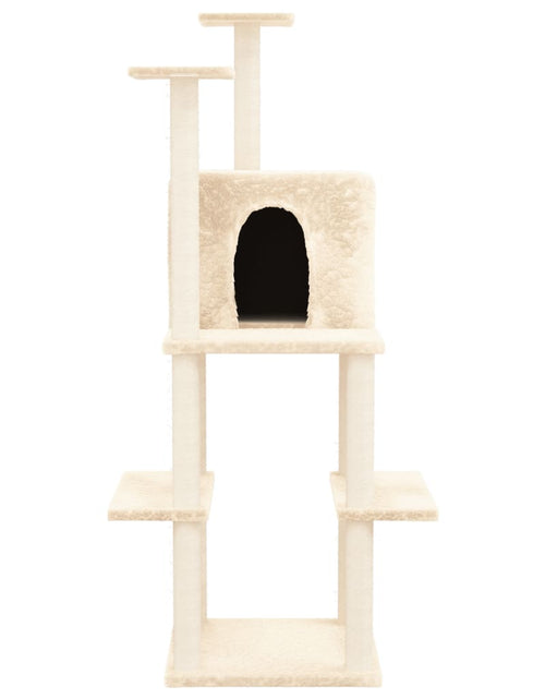 Încărcați imaginea în vizualizatorul Galerie, Ansamblu de pisici cu stâlpi din funie de sisal, crem, 144,5 cm Lando - Lando
