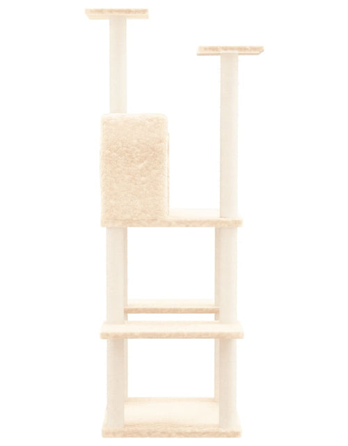 Încărcați imaginea în vizualizatorul Galerie, Ansamblu de pisici cu stâlpi din funie de sisal, crem, 144,5 cm Lando - Lando
