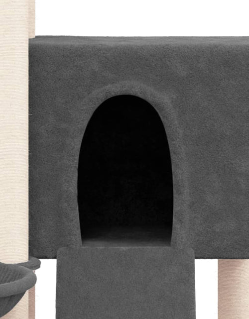 Încărcați imaginea în vizualizatorul Galerie, Ansamblu de pisici, stâlpi din funie sisal, gri închis, 96 cm - Lando
