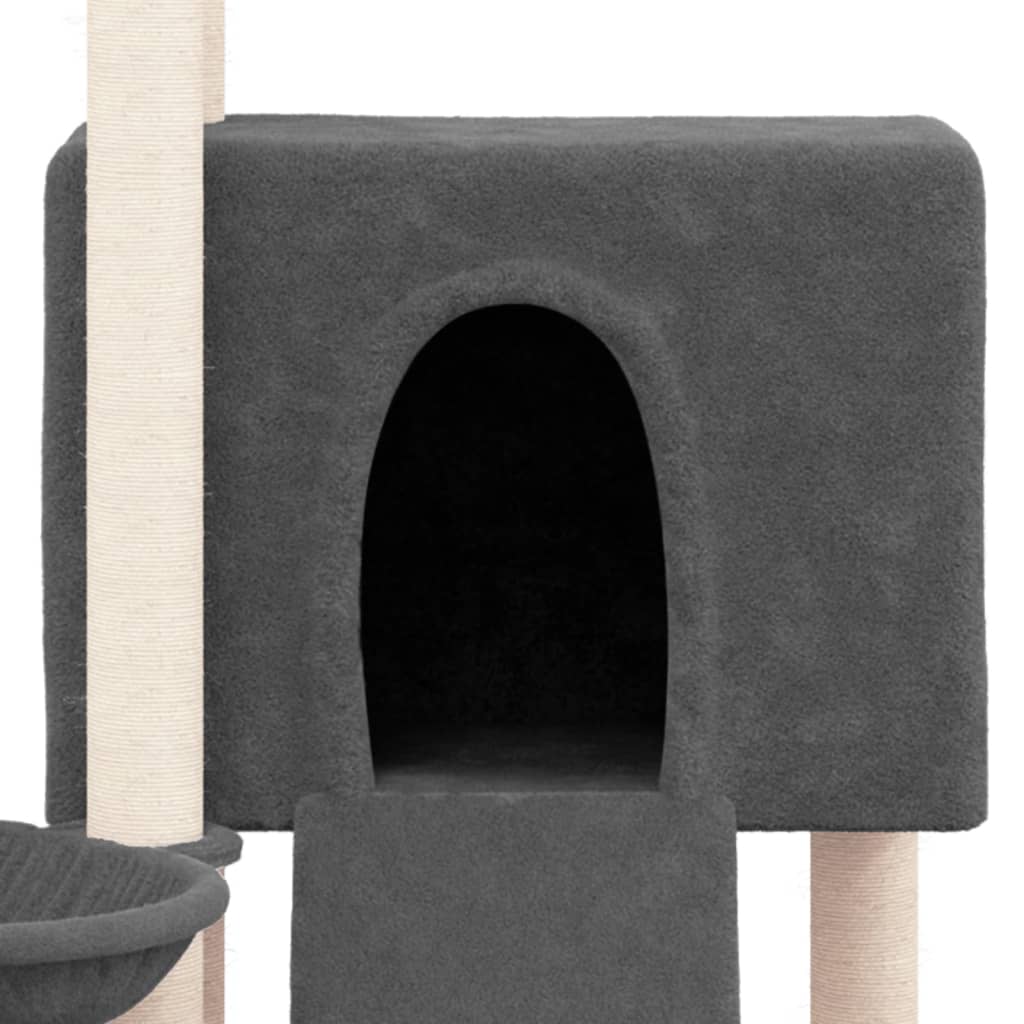 Ansamblu de pisici, stâlpi din funie sisal, gri închis, 96 cm - Lando