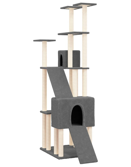 Încărcați imaginea în vizualizatorul Galerie, Ansamblu de pisici, stâlpi din funie sisal, gri închis, 190 cm Lando - Lando
