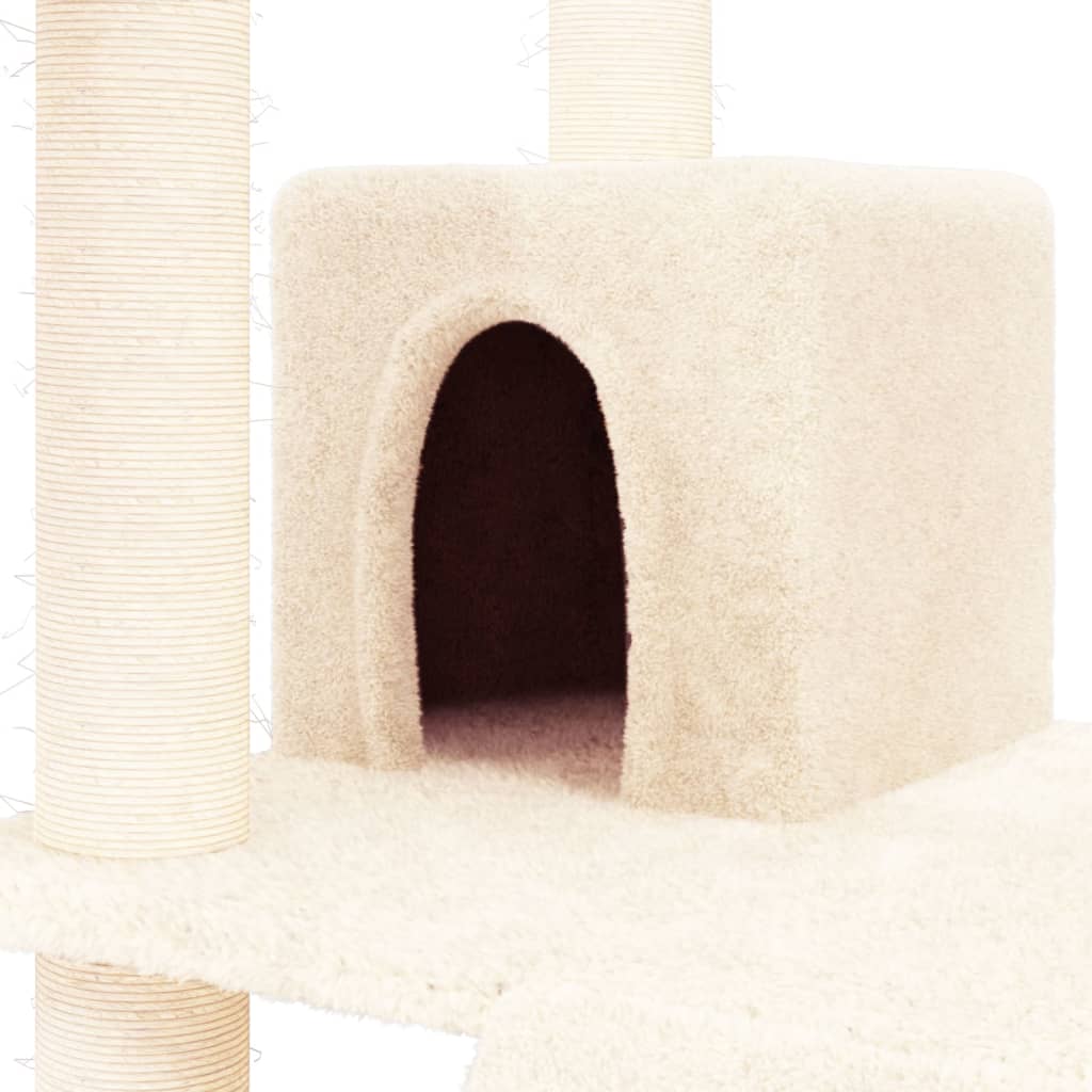 Ansamblu de pisici cu stâlpi din funie de sisal, crem, 83 cm Lando - Lando