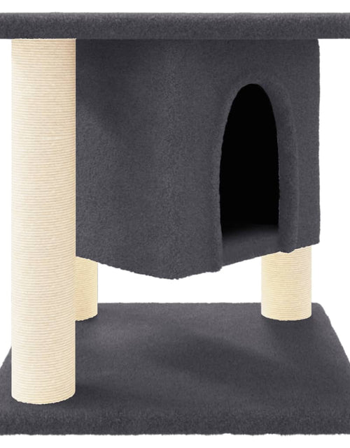 Загрузите изображение в средство просмотра галереи, Ansamblu pisici cu stâlpi din funie sisal, gri închis, 37 cm Lando - Lando
