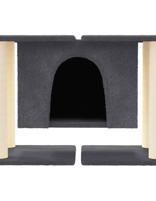 Încărcați imaginea în vizualizatorul Galerie, Ansamblu de pisici, stâlpi din funie sisal, gri închis, 50 cm - Lando
