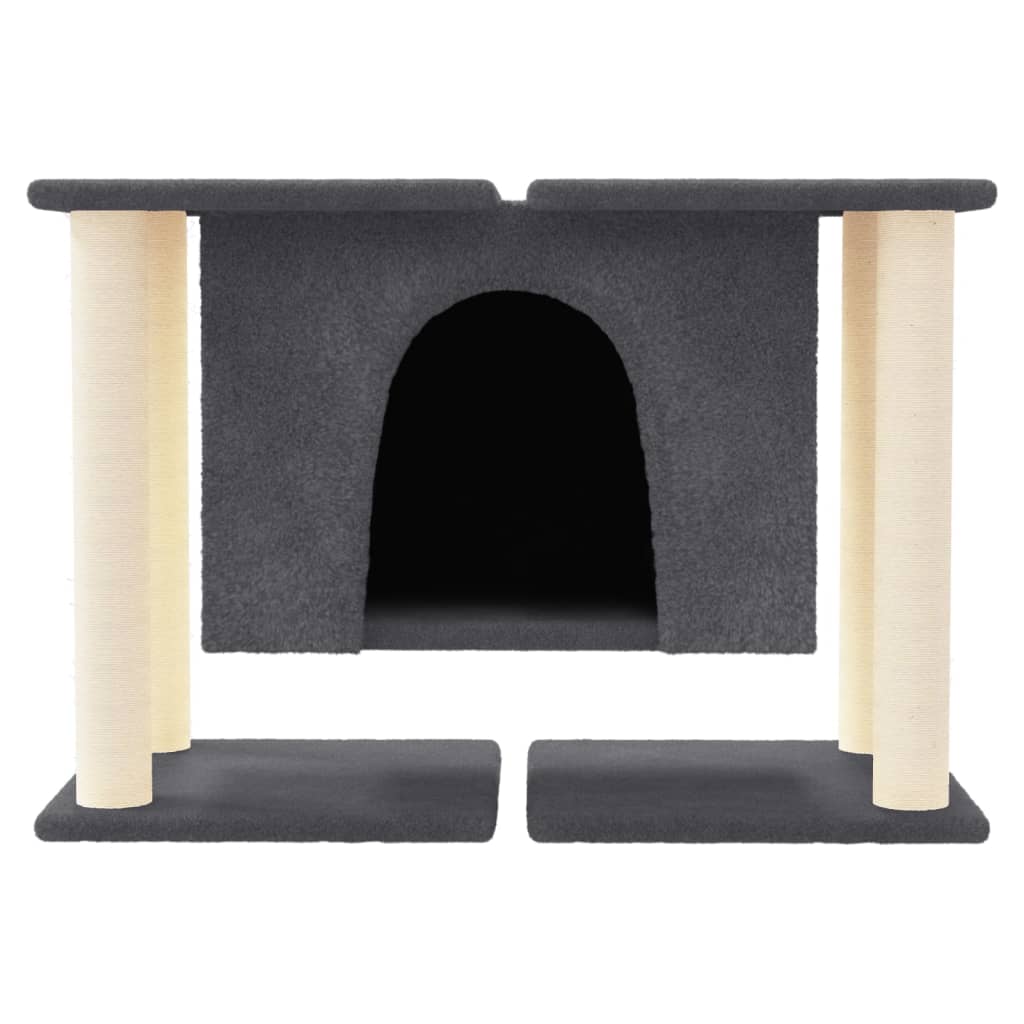 Ansamblu de pisici, stâlpi din funie sisal, gri închis, 50 cm - Lando