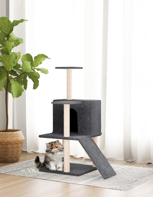 Загрузите изображение в средство просмотра галереи, Ansamblu pisici cu stâlpi din funie sisal, gri închis, 82 cm - Lando
