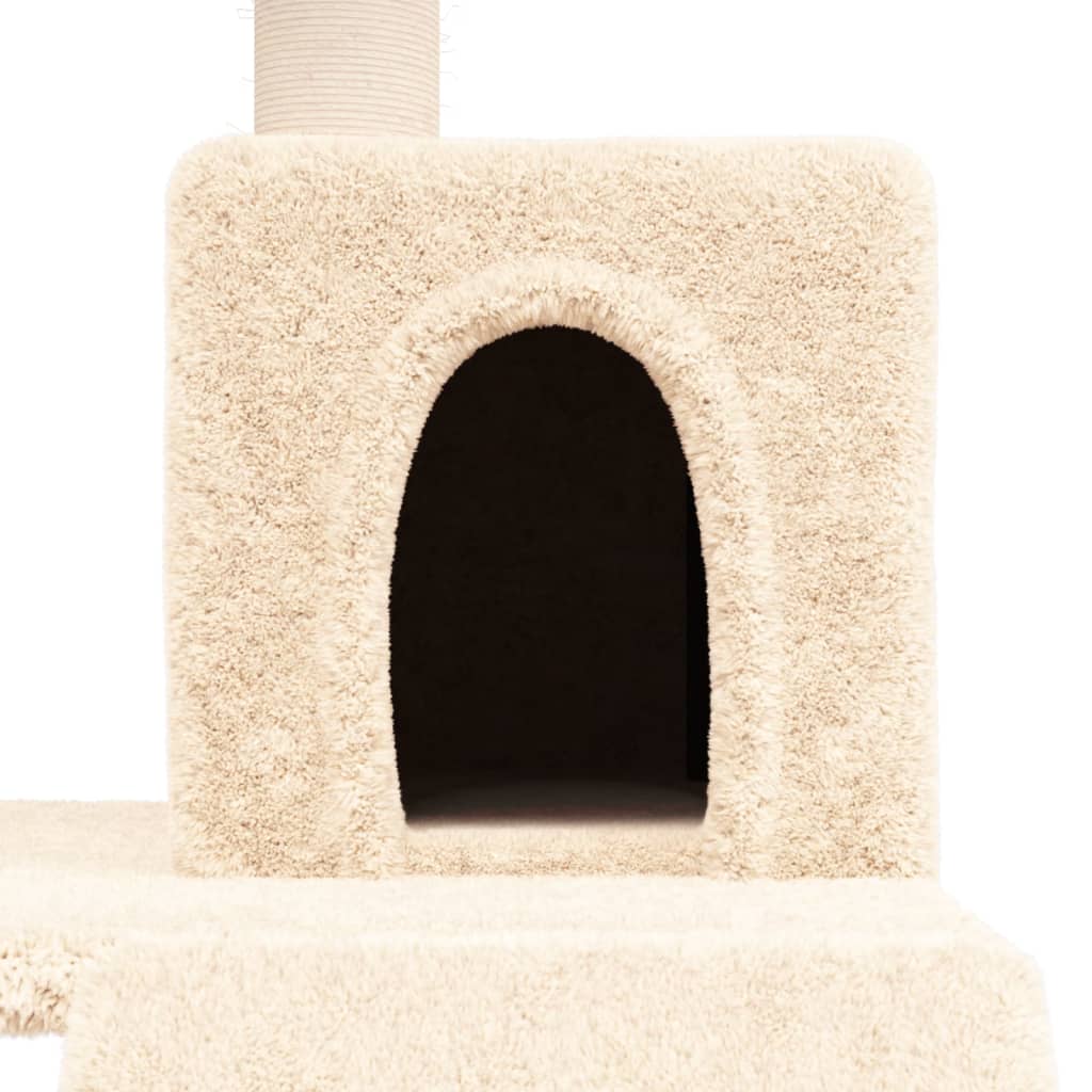 Ansamblu de pisici cu stâlpi din funie de sisal, crem, 82 cm - Lando