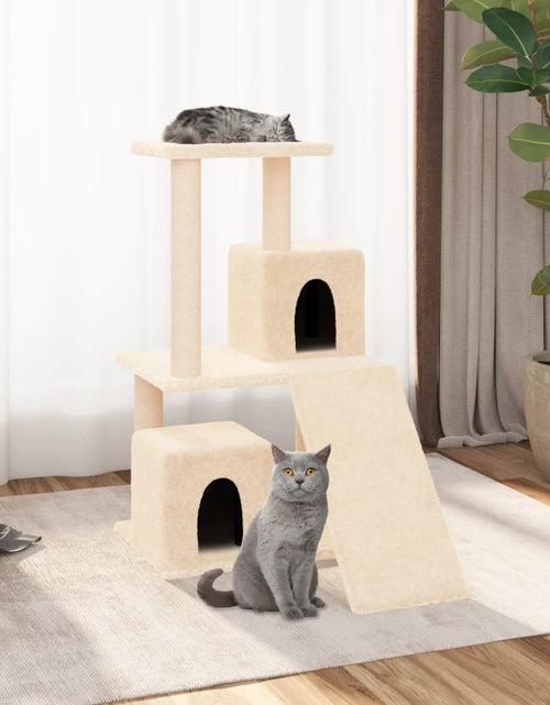 Загрузите изображение в средство просмотра галереи, Ansamblu de pisici cu stâlpi din funie de sisal, crem, 82 cm - Lando
