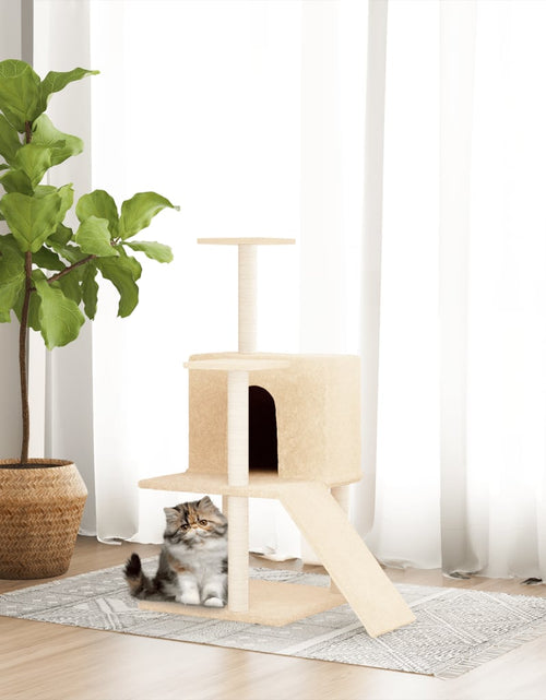 Încărcați imaginea în vizualizatorul Galerie, Ansamblu de pisici cu stâlpi din funie de sisal, crem, 109 cm Lando - Lando
