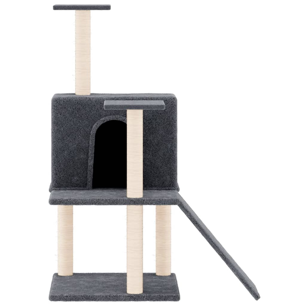 Ansamblu de pisici, stâlpi din funie sisal, gri închis, 109 cm - Lando