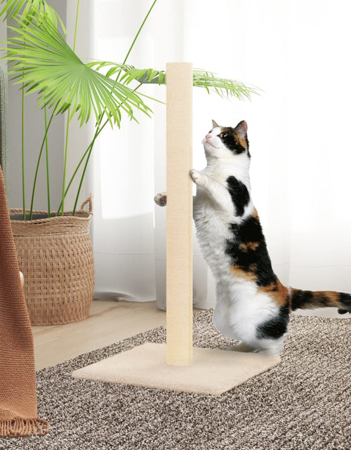 Încărcați imaginea în vizualizatorul Galerie, Stâlp de zgâriere pentru pisici, crem, 35x35x70 cm - Lando
