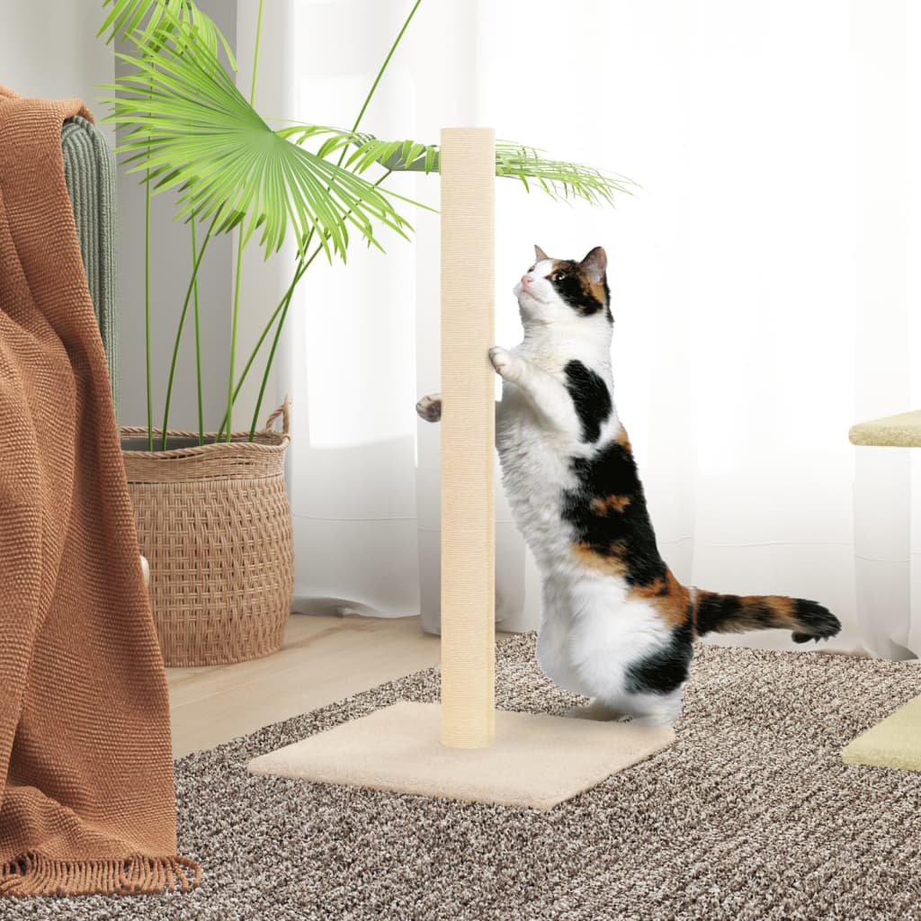 Stâlp de zgâriere pentru pisici, crem, 35x35x70 cm - Lando