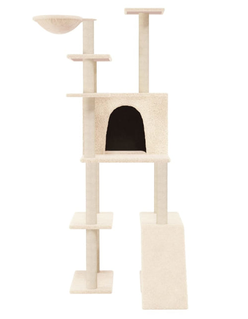 Загрузите изображение в средство просмотра галереи, Ansamblu de pisici cu stâlpi din funie de sisal, crem, 166 cm - Lando
