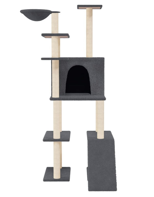 Загрузите изображение в средство просмотра галереи, Ansamblu de pisici, stâlpi din funie sisal, gri închis, 166 cm Lando - Lando
