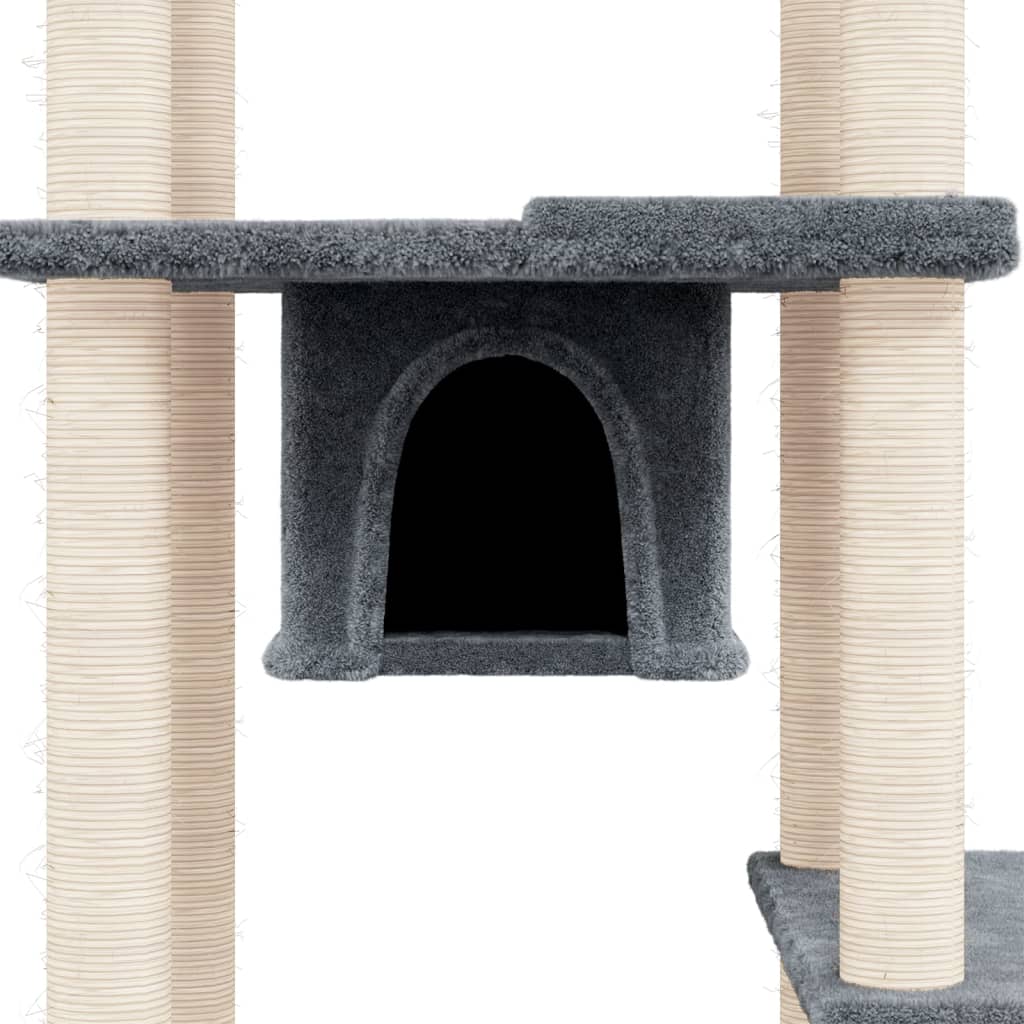 Ansamblu de pisici, stâlpi din funie sisal, gri închis, 176 cm Lando - Lando