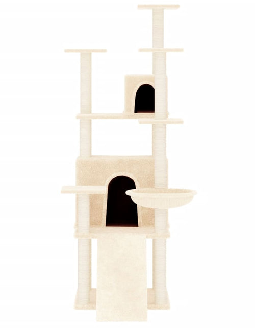 Încărcați imaginea în vizualizatorul Galerie, Ansamblu de pisici cu stâlpi din funie de sisal, crem, 154 cm Lando - Lando
