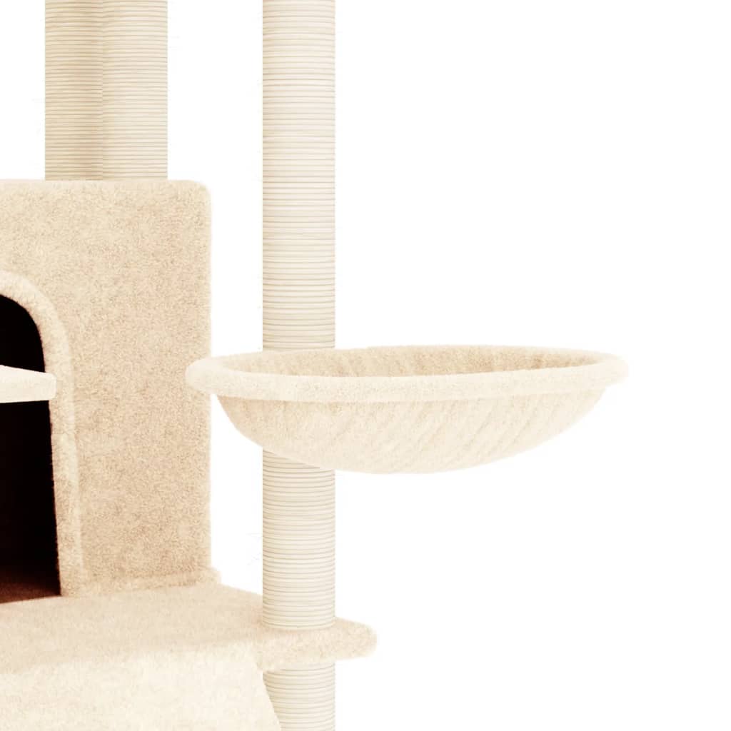 Ansamblu de pisici cu stâlpi din funie de sisal, crem, 154 cm Lando - Lando