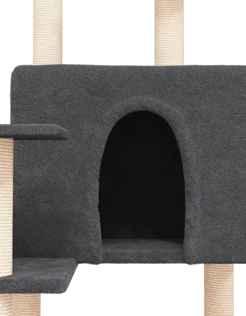 Încărcați imaginea în vizualizatorul Galerie, Ansamblu de pisici, stâlpi din funie sisal, gri închis, 153 cm - Lando
