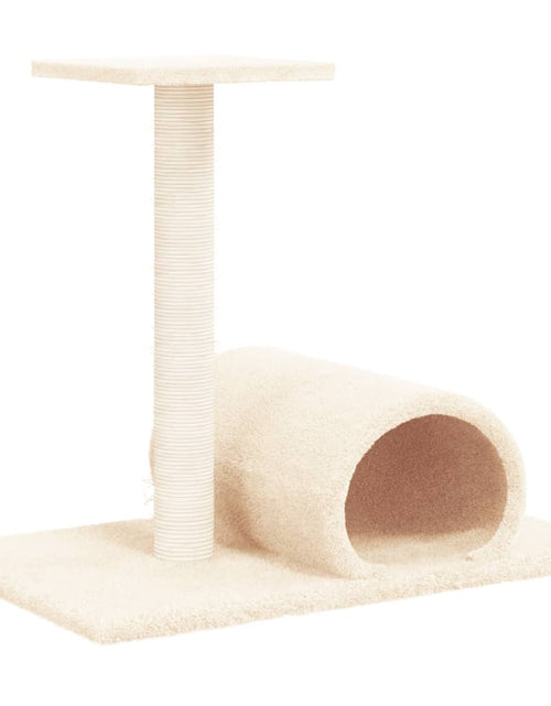 Загрузите изображение в средство просмотра галереи, Stâlp de zgâriere pentru pisici cu tunel, crem, 60x34,5x50 cm Lando - Lando

