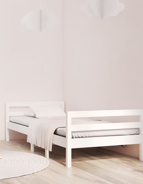 Încărcați imaginea în vizualizatorul Galerie, Cadru de pat, alb, 90x200 cm, lemn masiv de pin - Lando
