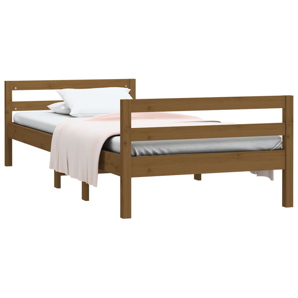 Cadru de pat, maro miere, 80x200 cm, lemn masiv de pin - Lando