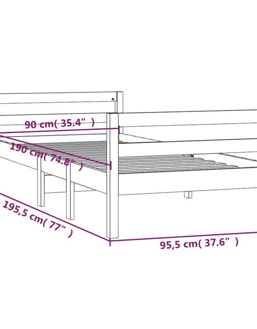 Încărcați imaginea în vizualizatorul Galerie, Cadru de pat, alb, 90x190 cm, lemn masiv de pin - Lando
