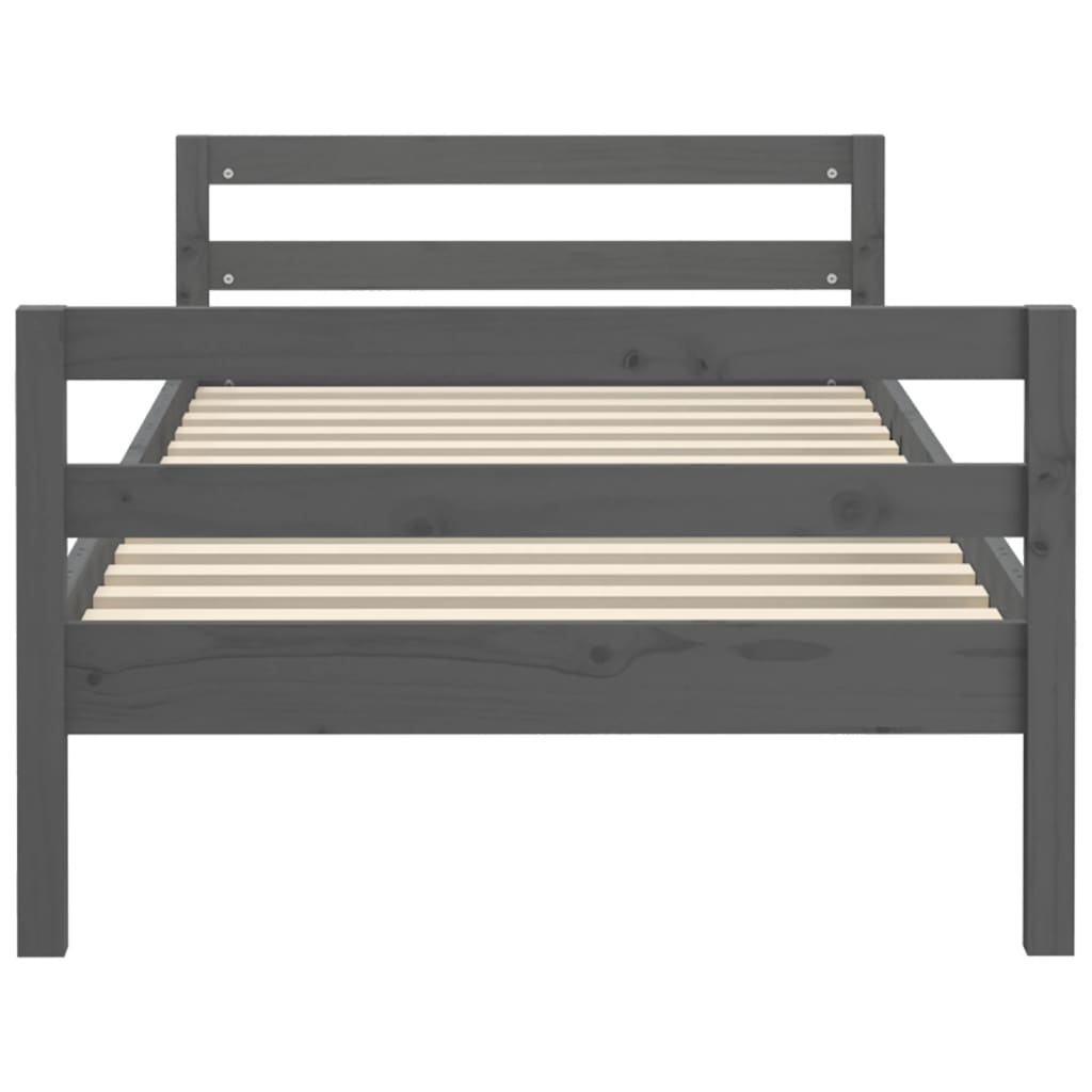 Cadru de pat, gri, 90x190 cm, lemn masiv de pin - Lando
