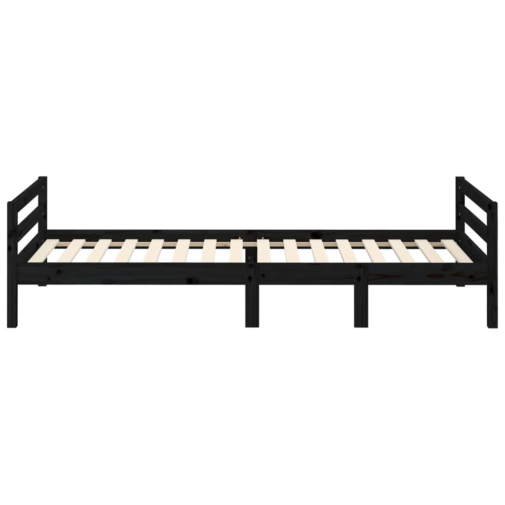Cadru de pat, negru, 90x190 cm, lemn masiv de pin - Lando