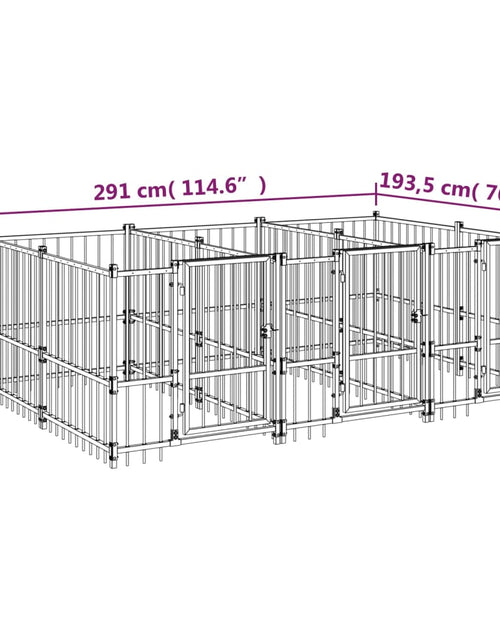 Încărcați imaginea în vizualizatorul Galerie, Padoc pentru câini de exterior, 5,63 m², oțel - Lando
