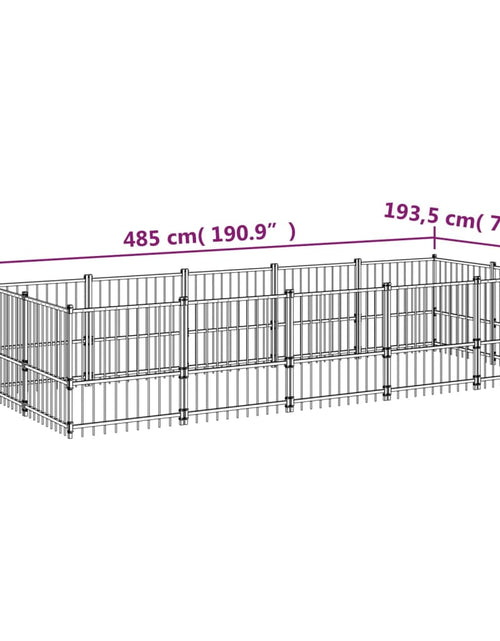 Загрузите изображение в средство просмотра галереи, Padoc pentru câini de exterior, 9,38 m², oțel - Lando
