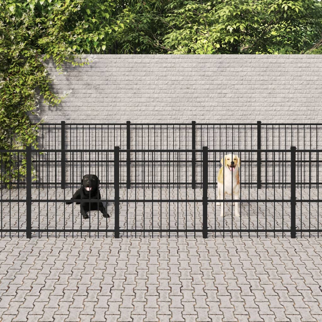 Padoc pentru câini de exterior, 22,58 m², oțel - Lando