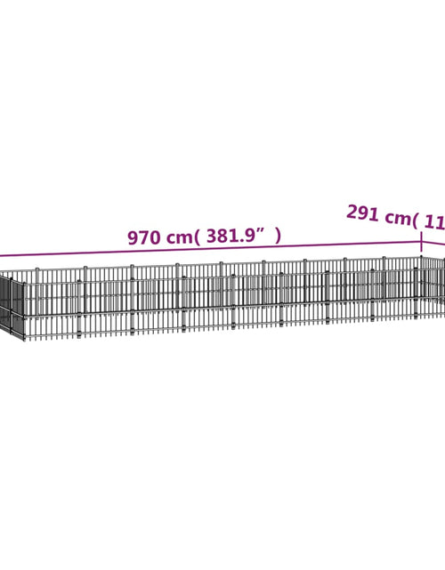 Încărcați imaginea în vizualizatorul Galerie, Padoc pentru câini de exterior, 28,23 m², oțel - Lando
