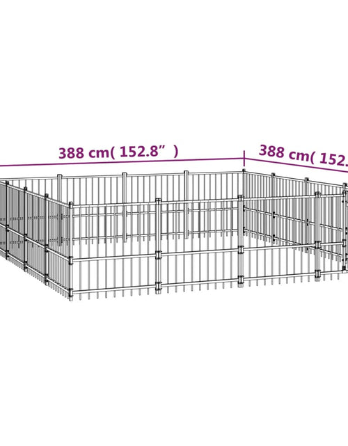 Загрузите изображение в средство просмотра галереи, Padoc pentru câini de exterior, 15,05 m², oțel - Lando
