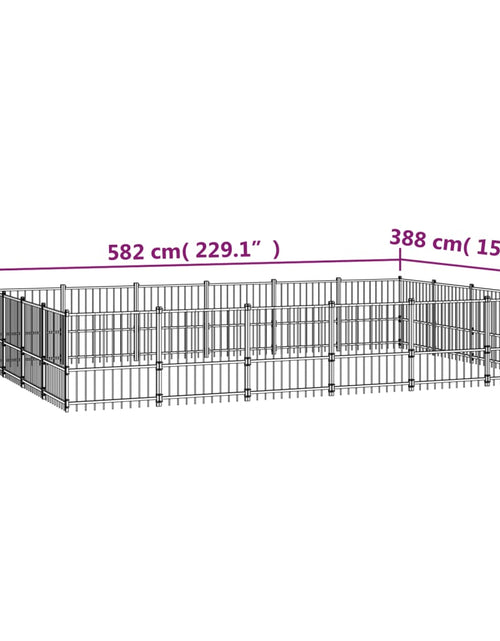 Încărcați imaginea în vizualizatorul Galerie, Padoc pentru câini de exterior, 22,58 m², oțel - Lando
