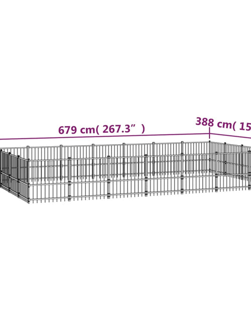 Загрузите изображение в средство просмотра галереи, Padoc pentru câini de exterior, 26,35 m², oțel - Lando
