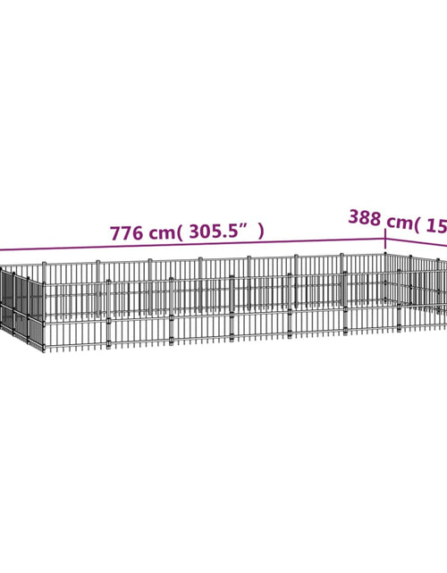 Загрузите изображение в средство просмотра галереи, Padoc pentru câini de exterior, 30,11 m², oțel - Lando
