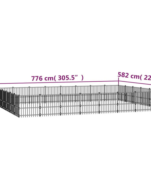 Încărcați imaginea în vizualizatorul Galerie, Padoc pentru câini de exterior, 45,16 m², oțel - Lando
