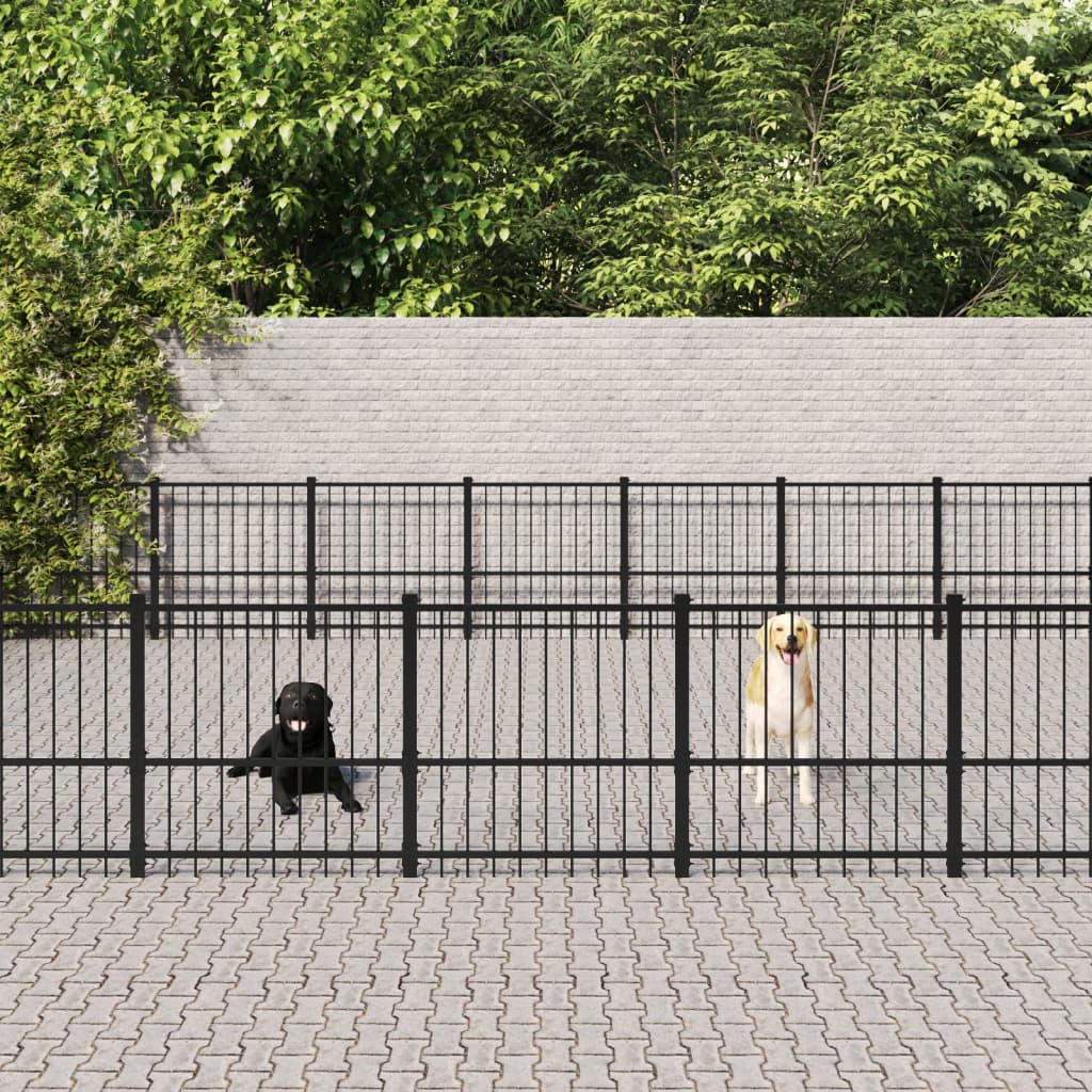 Padoc pentru câini de exterior, 65,86 m², oțel - Lando