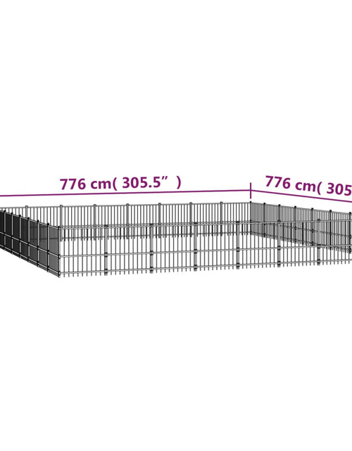 Încărcați imaginea în vizualizatorul Galerie, Padoc pentru câini de exterior, 60,22 m², oțel - Lando
