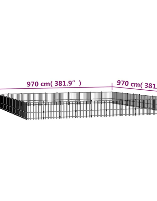 Загрузите изображение в средство просмотра галереи, Padoc pentru câini de exterior, 94,09 m², oțel - Lando
