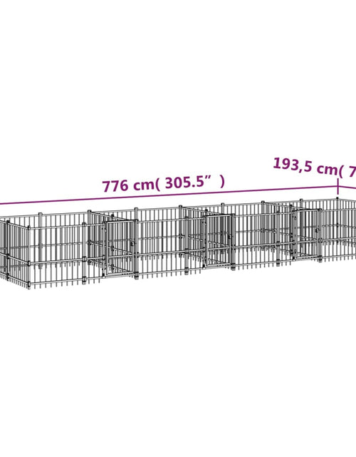 Încărcați imaginea în vizualizatorul Galerie, Padoc pentru câini de exterior, 15,02 m², oțel - Lando
