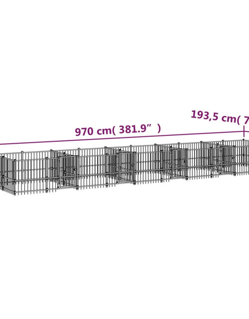 Încărcați imaginea în vizualizatorul Galerie, Padoc pentru câini de exterior, 18,77 m², oțel - Lando
