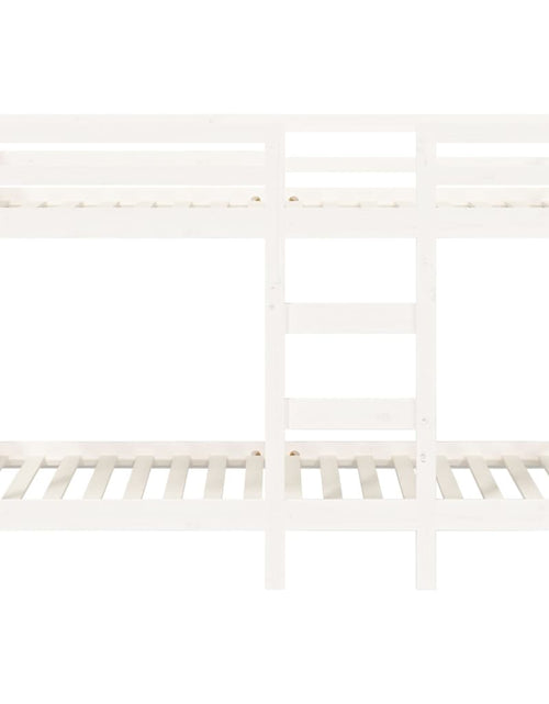 Încărcați imaginea în vizualizatorul Galerie, Pat supraetajat, alb, 90x200 cm, lemn masiv de pin - Lando
