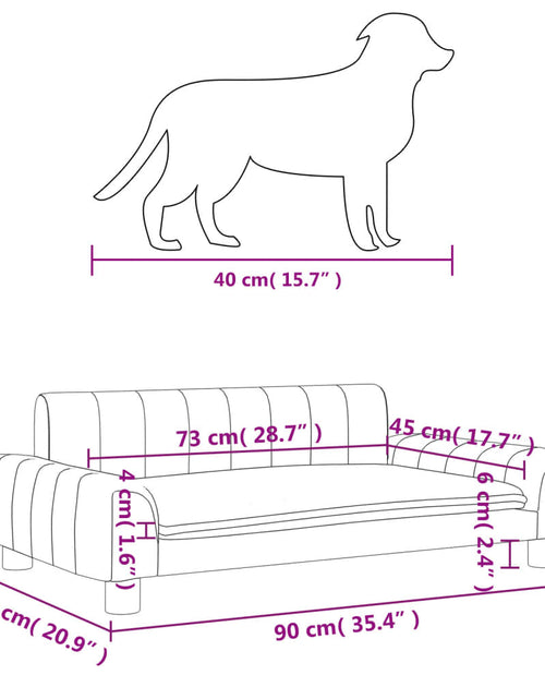 Загрузите изображение в средство просмотра галереи, Pat de câini, gri închis, 90x53x30 cm, material textil - Lando

