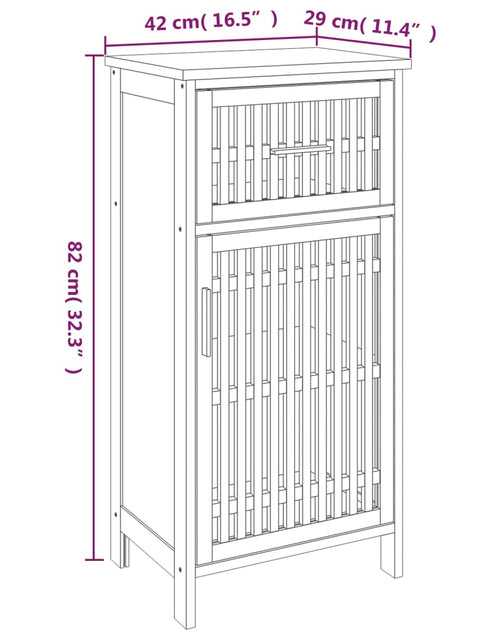 Încărcați imaginea în vizualizatorul Galerie, Dulap de baie, 42x29x82 cm, lemn masiv de nuc - Lando
