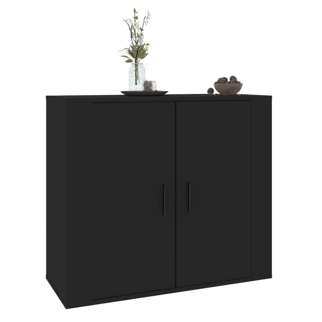 Servantă, negru, 80x33x70 cm, lemn prelucrat - Lando