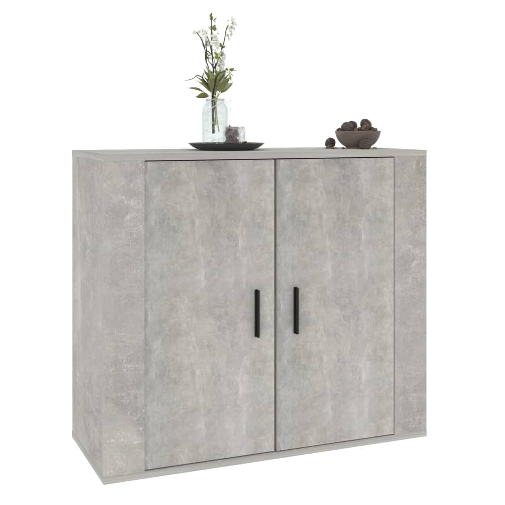 Servantă, gri beton, 80x33x70 cm, lemn prelucrat - Lando