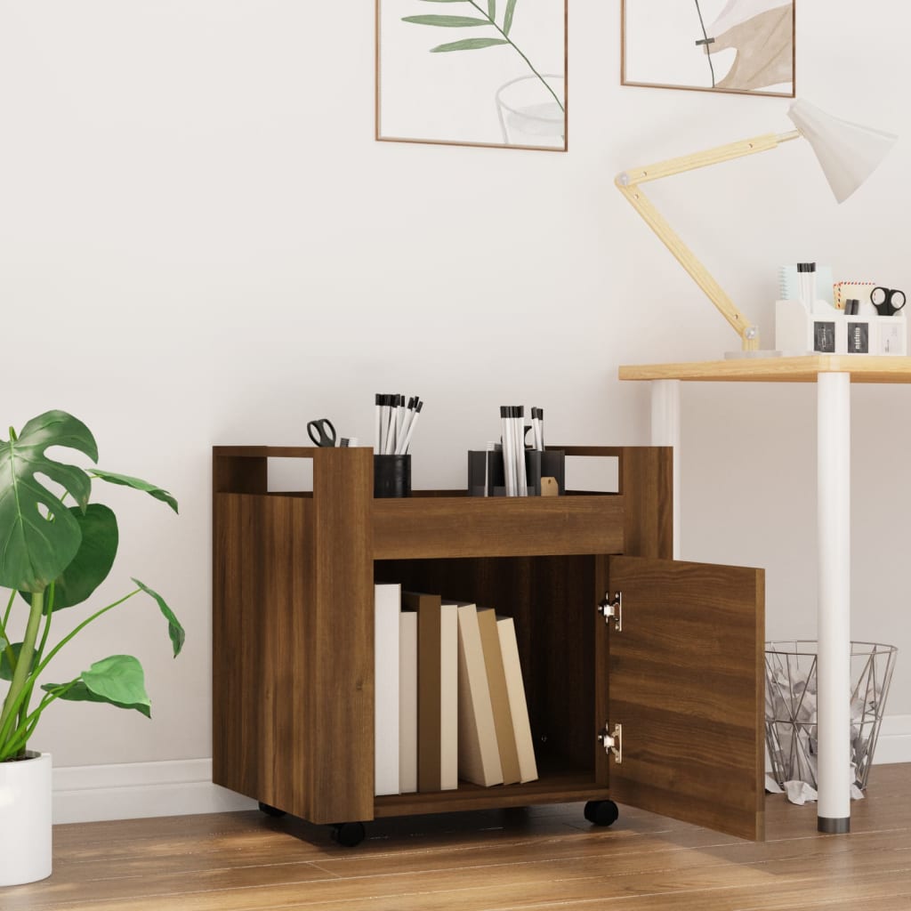 Lando-Cărucior de birou, stejar maro, 60x45x60 cm, lemn prelucrat- mobila