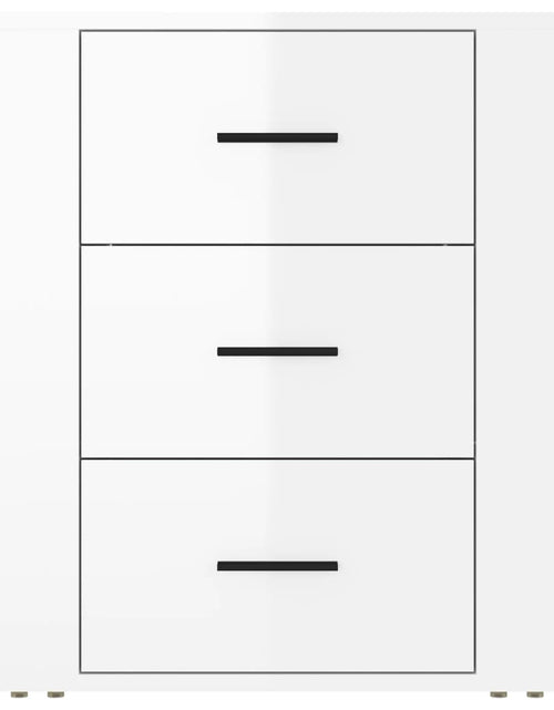 Загрузите изображение в средство просмотра галереи, Noptieră, alb extralucios, 50x36x60 cm, lemn compozit - Lando
